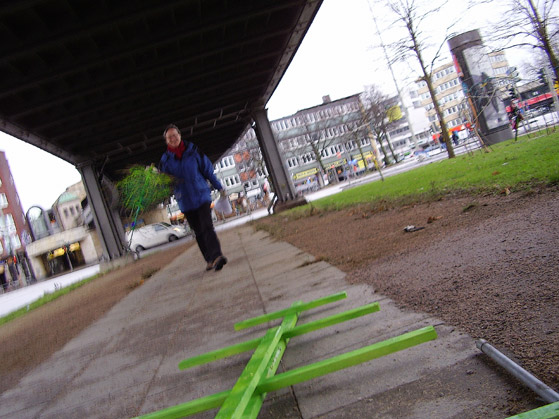 Birgit mitQunstbaum in Barmbek