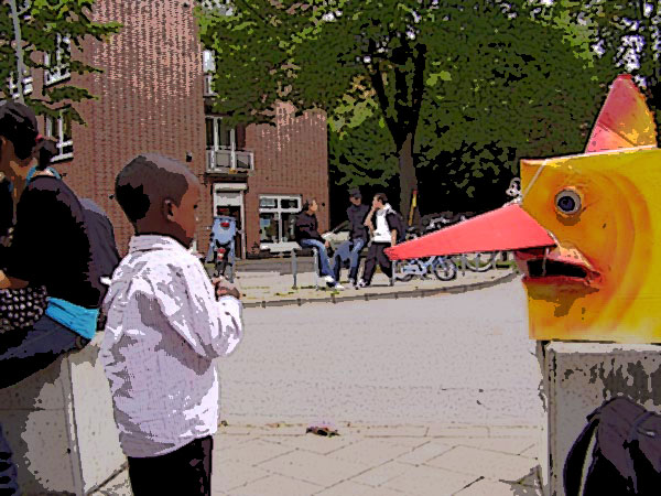 Der QunstTiger auf dem Marktfest in Barmbek