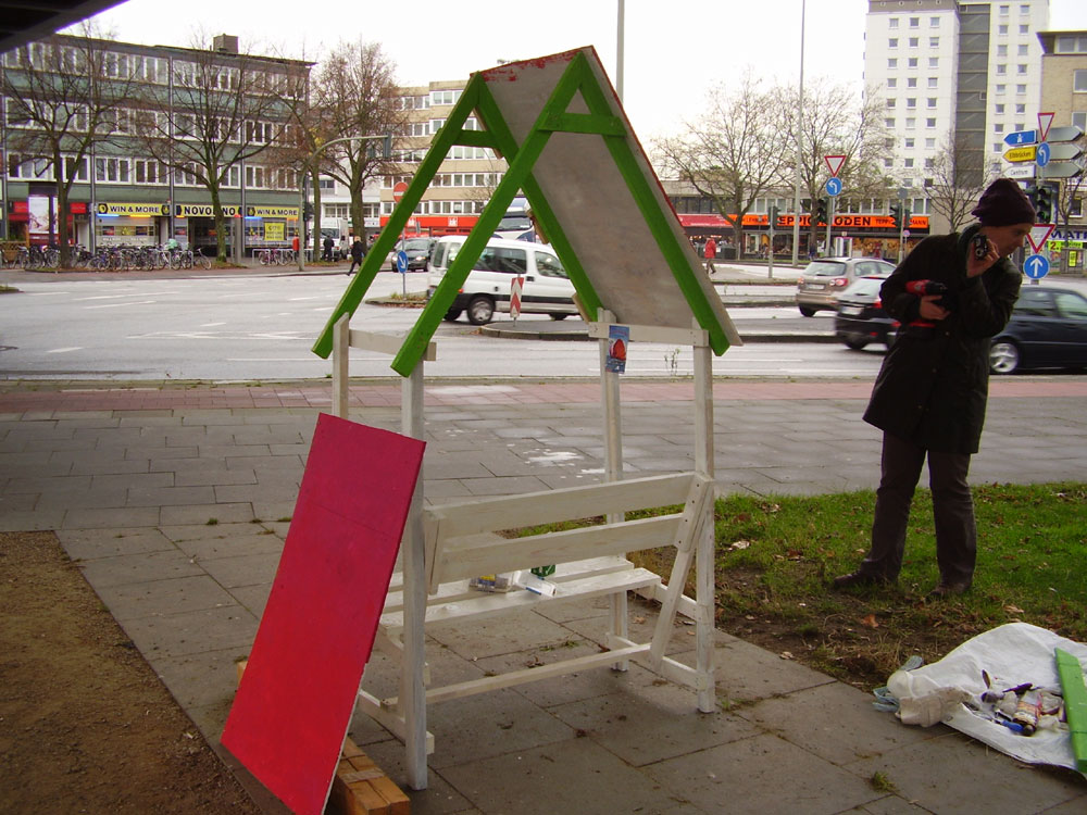 Bau eines Parkplätzchens auf der Kreuzung Hamburg Str. >< Dehnhaide