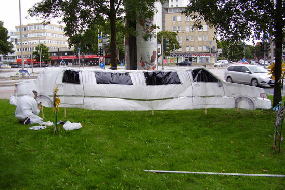 Verkehrsinsel-Picknick in Barmbek